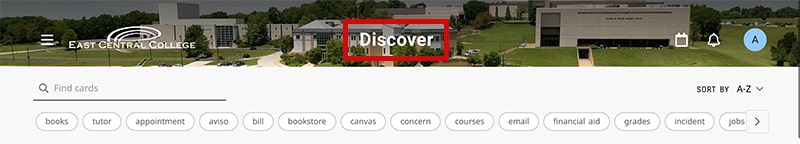 Discover page header