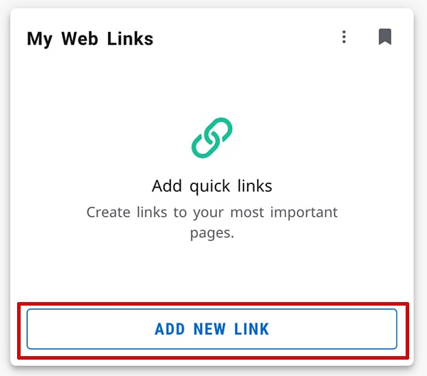 My Web Links card