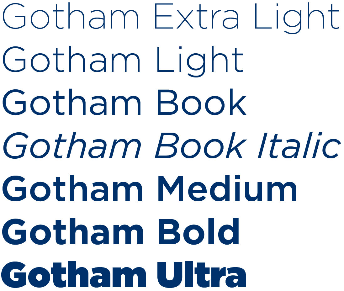 Example of Gotham font