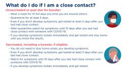 What do I do if I am a close contact?