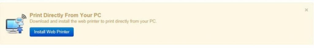 Pop up to print directly from your PC via Wi-Fi with an Install Web Printer button