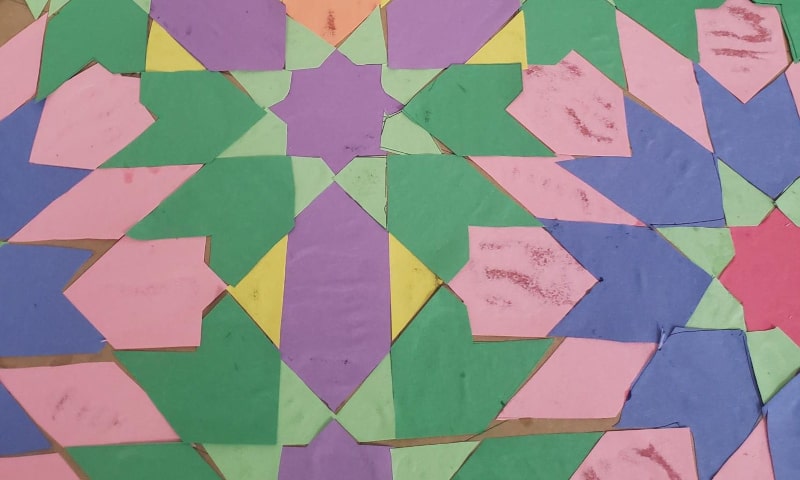 Patterns made from colored paper