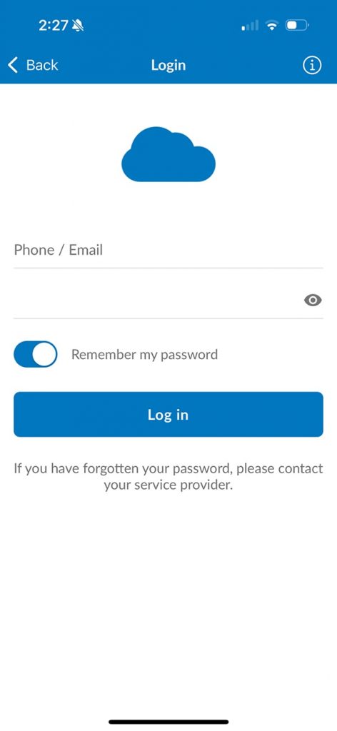 Marketspace Communicator login screen