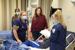 Nursing students in nursing lab