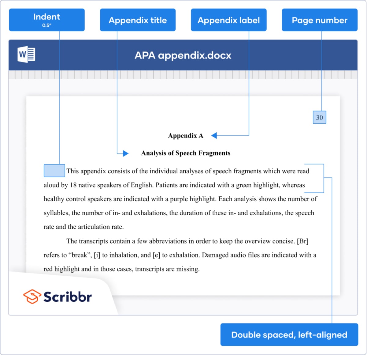 APA style appendix