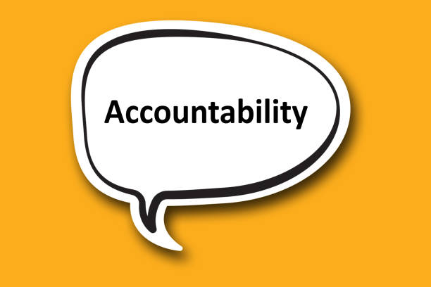 Accountability word written talk bubble