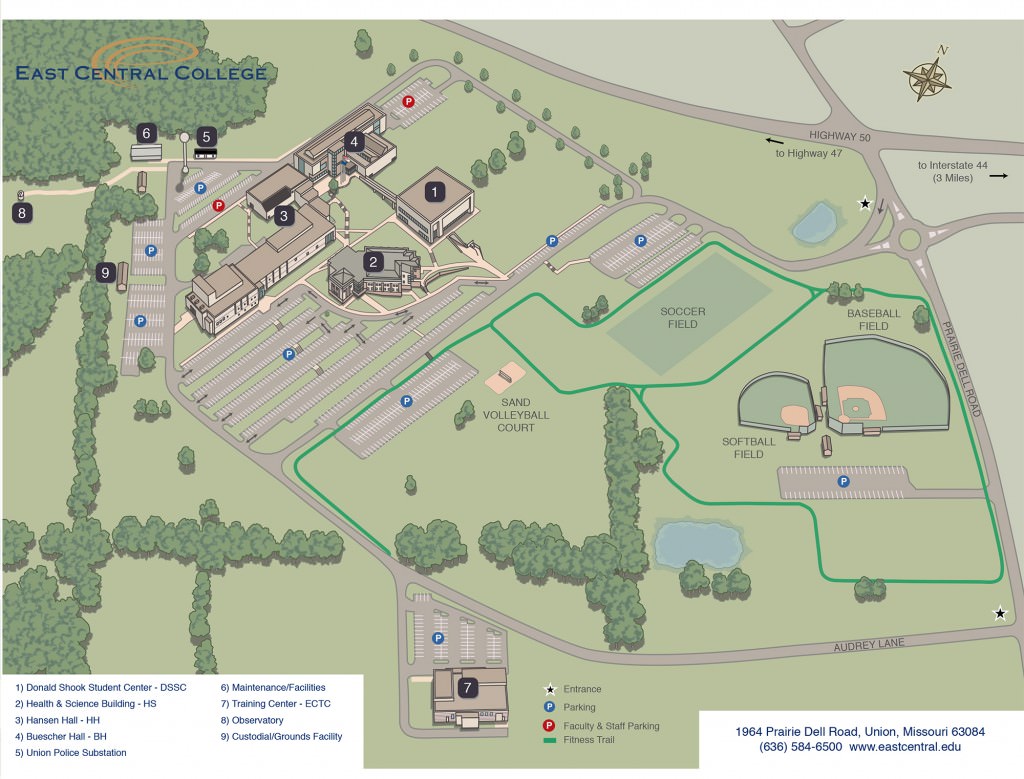 Full Map of East Central College Union Campus