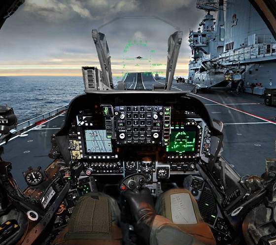 Cockpit of a fighter jet
