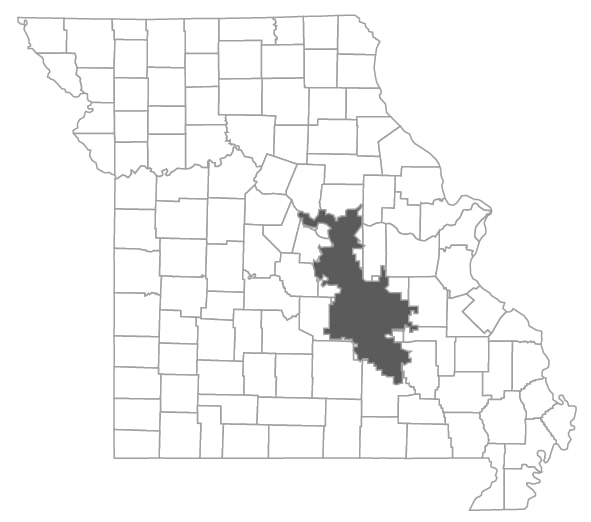 Map of ECC Rolla service region