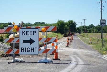 Northbound Prairie Dell Road Construction Underway