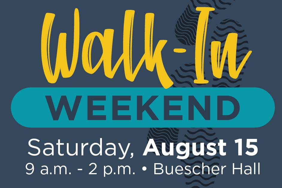 Walk-In Weekend This Saturday