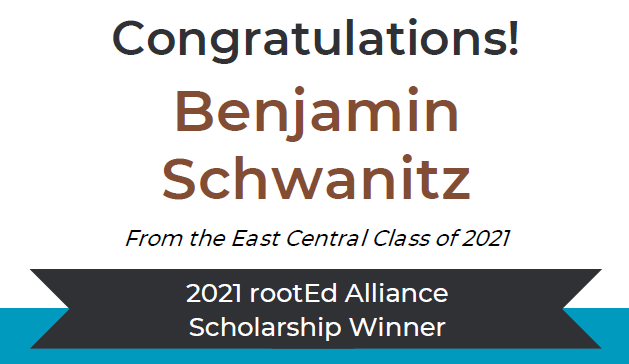 Graphic with text: Congratulations Benjamin Schwanitz