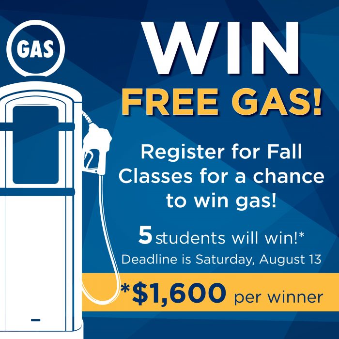 Register Now for a Chance at Free Gas for the Fall Semester