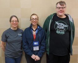 Dr. Elizabeth Winters-Rozema with students Mae May and Justin Heberlie