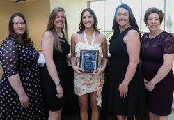 ECC instructors posing for photo with nursing student Josie Mercy