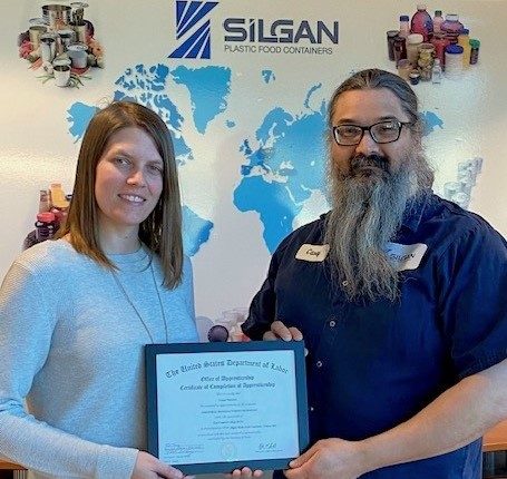 Silgan Plastics employee Casey Thornton and CWD Training Coordinator Melissa Richards
