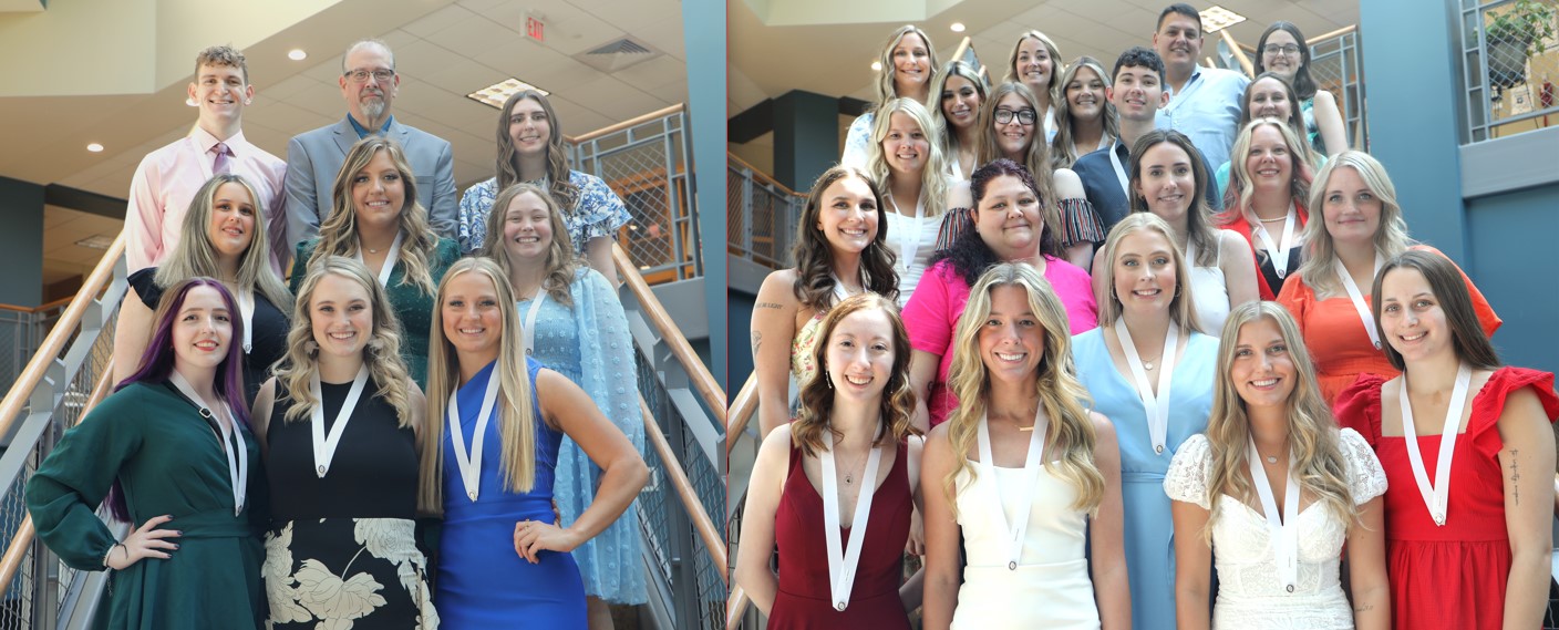 Rolla and Union ECC nursing students posing on stairs for photo
