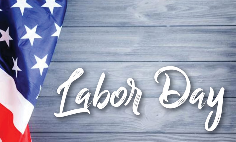 American flag with the text Labor Day